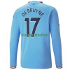 Maillot à Manches Longues Manchester City De Bruyne 17 Domicile 2022-23 Pour Homme